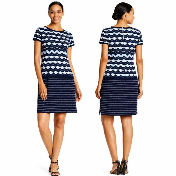 Tommy Bahama Dresses & Skirts - Tommy Bahama Navy Wave Print T-Shirt Dress Size SP NWOT